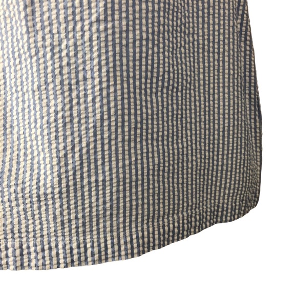 Women's Modcloth Blue/White Pin Stripe Seer Sucker Tank Top With Bow. Size Small - Picture 9 of 16